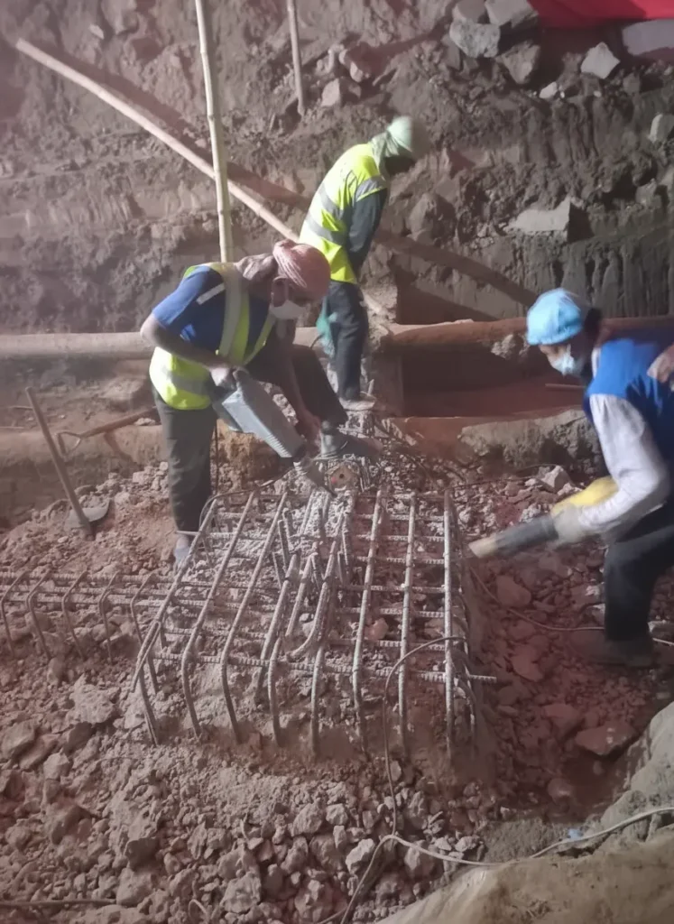 Workers at construction work