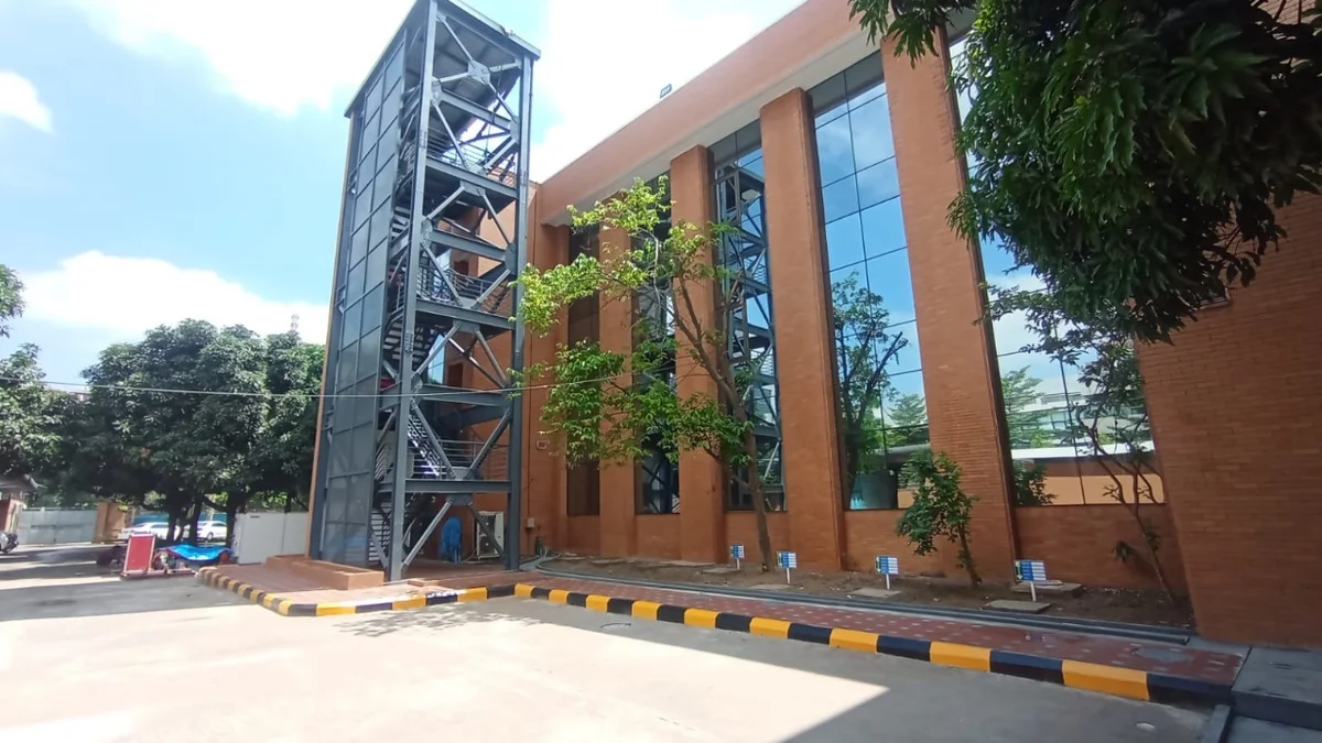 Modern-building-exterior & fire scape stair Construction project