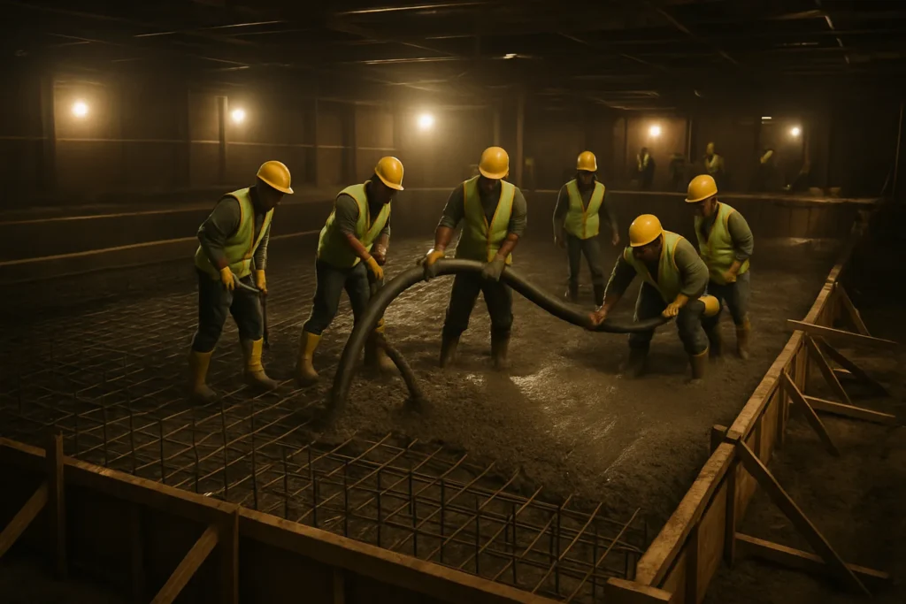 Concrete Shell preparing in pool construction