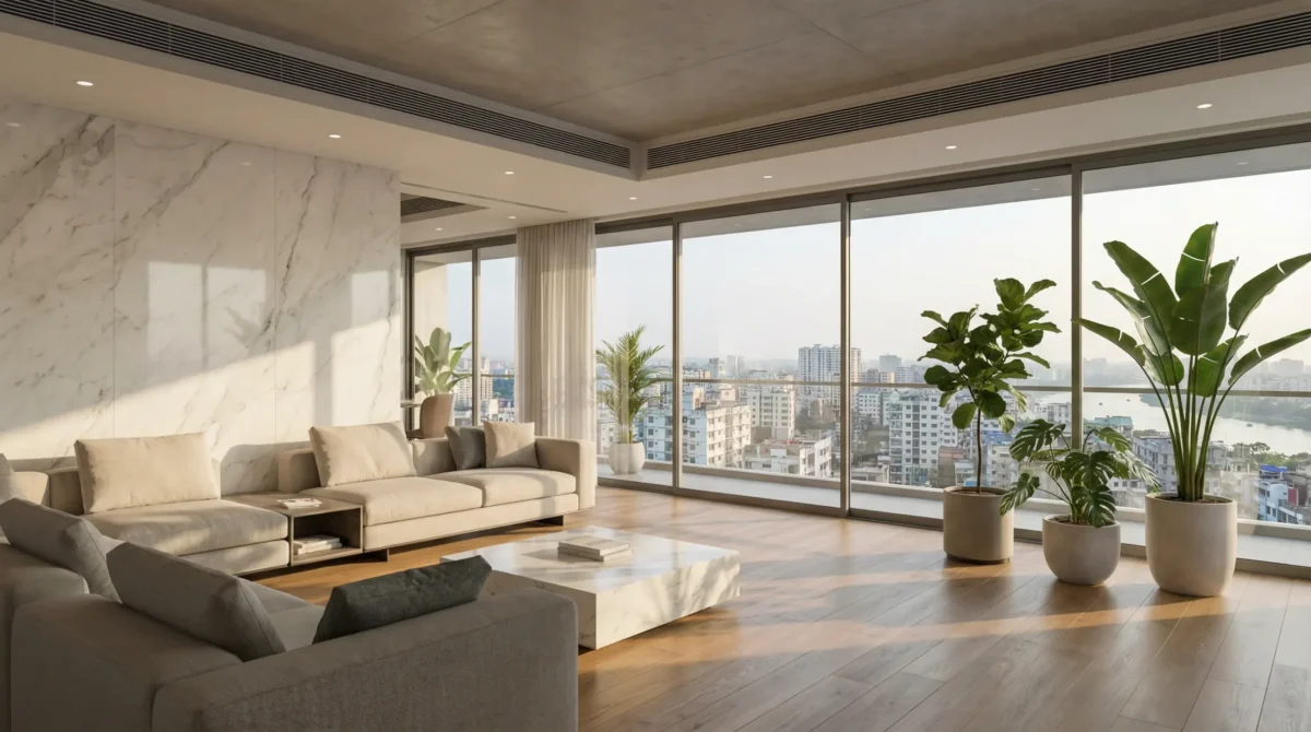 Home Modern Room with green interior