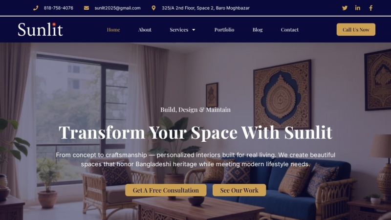 Sunlit Website hero Image