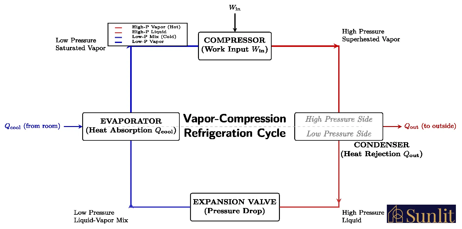Vapor-Compression Refrigeration Cycle Schematic