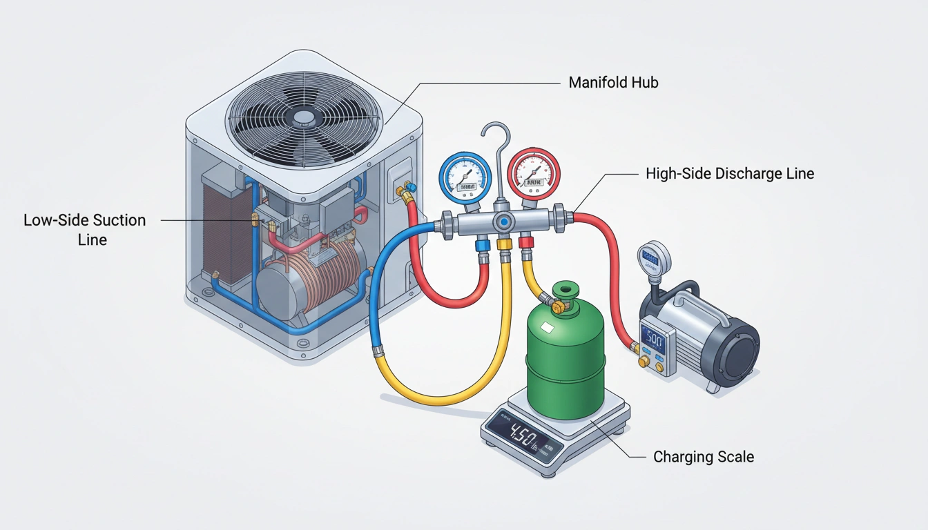 Research Paper: Optimization of Refrigerant Charging and System Evacuation in HVAC Systems HVAC Refrigerant Charging and System Evacuation infographic